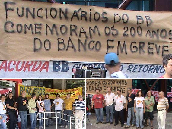 Foto montagem da greve dos banc?rios