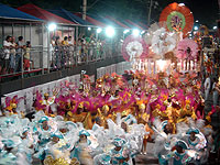 Foto da passarela da escola de 
samba durante desfile em 2007