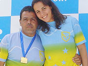 Paola Freitas e o treinador