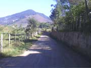 Grupo caminhando no bairro Grama