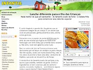 P?gina da internet com layout novo que mostra 
uma mat?ria de receita de cahorro-quente