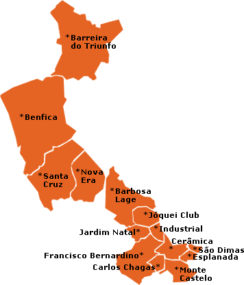 Mapa da regi?o noroeste de Juiz de Fora