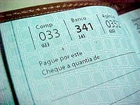 foto de pedaço de cheque