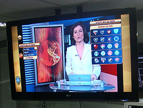 Foto de menu interativo na TV