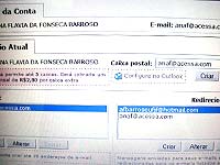 Foto de uma tela de redirecionemento de e-mail